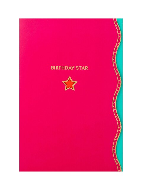 Red Premium 'Birthday Star' Card Vivid Aura