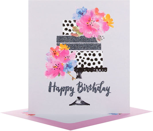 Birthday Card 'Cake' With Glitter Finish
