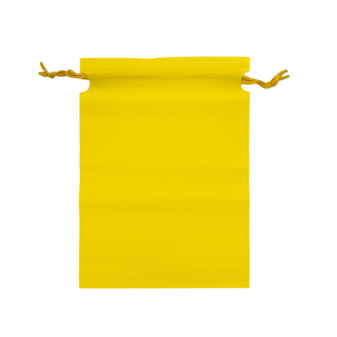 Pack of 50 Yellow Coloured 21x29cm PEVA Frosted Drawstring Bags