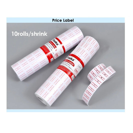 100 Rolls of White Price Labels 21x12mm (50000 Labels total)