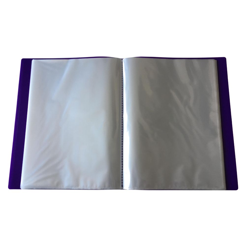 Pack of 10 A4 20 Pocket Purple Flexible Cover Display Books