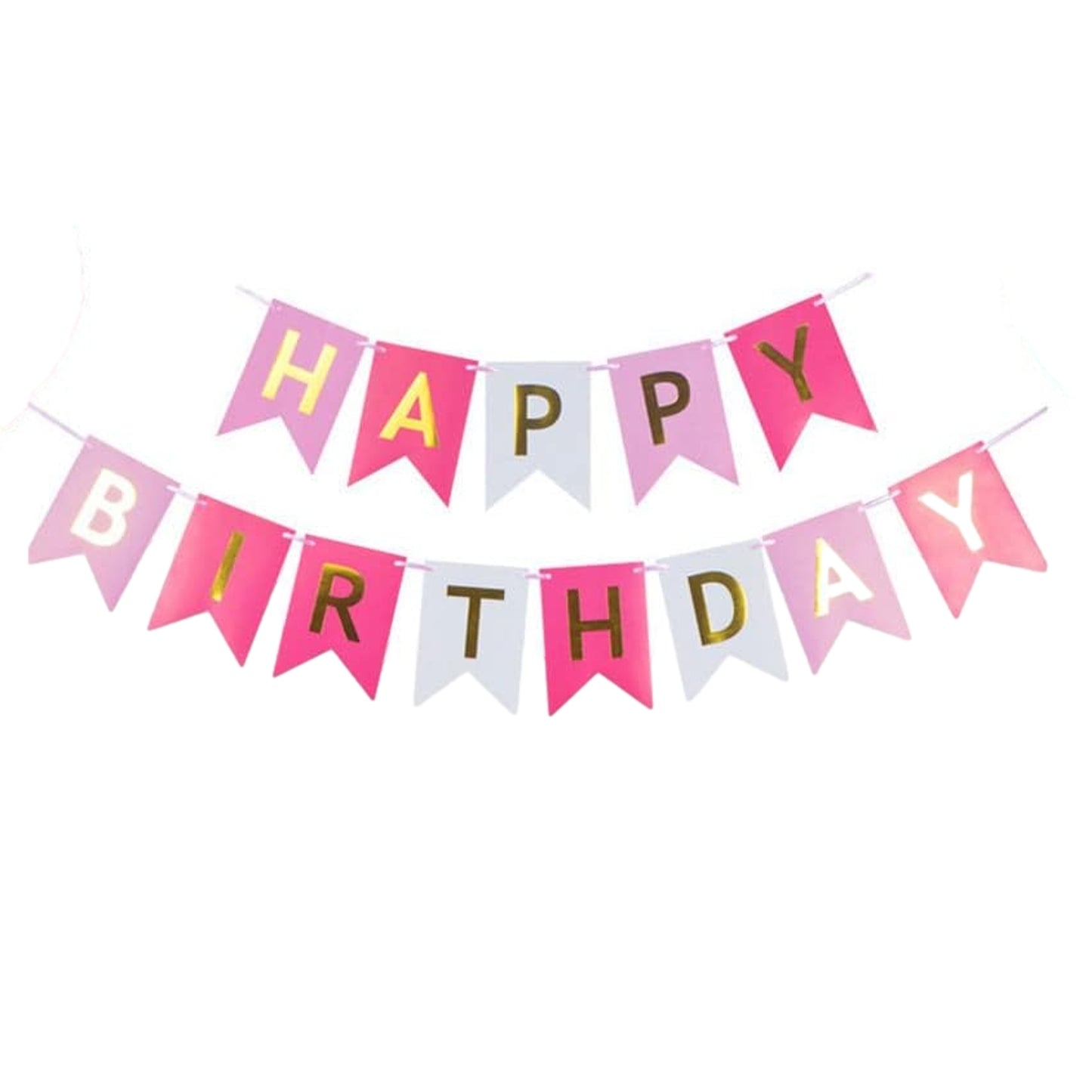 Pink Happy Birthday Party Banner