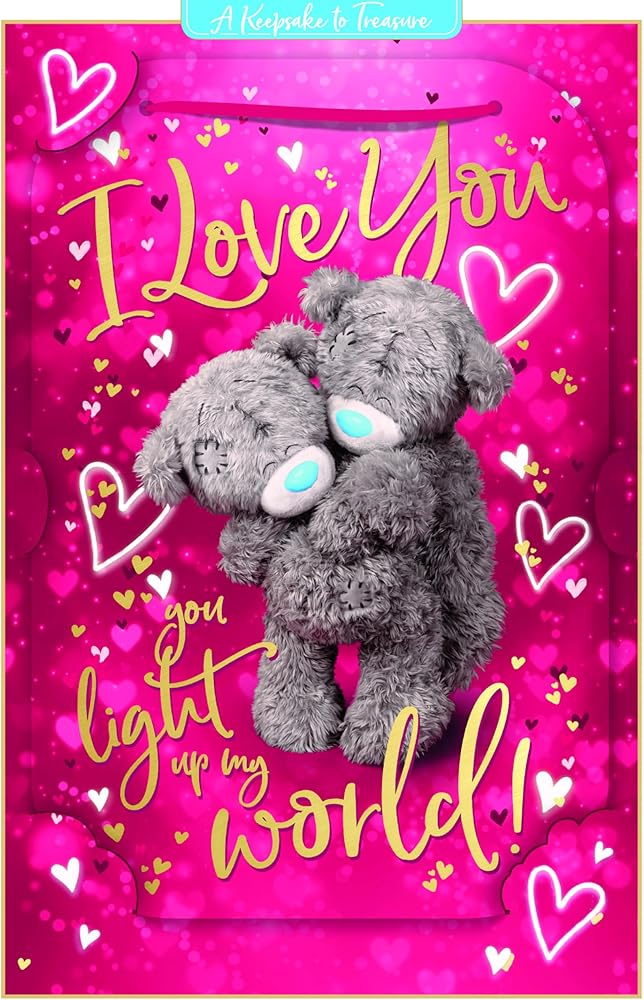 Bears Stood Embracing Luxury 3D Keepsake Valentine's Day Card