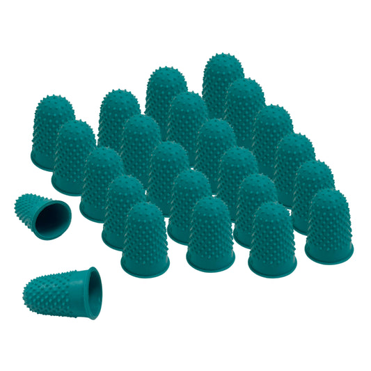 Pack of 24 Green No.0 Rubber Thimblettes - Small Thimble Finger Cones