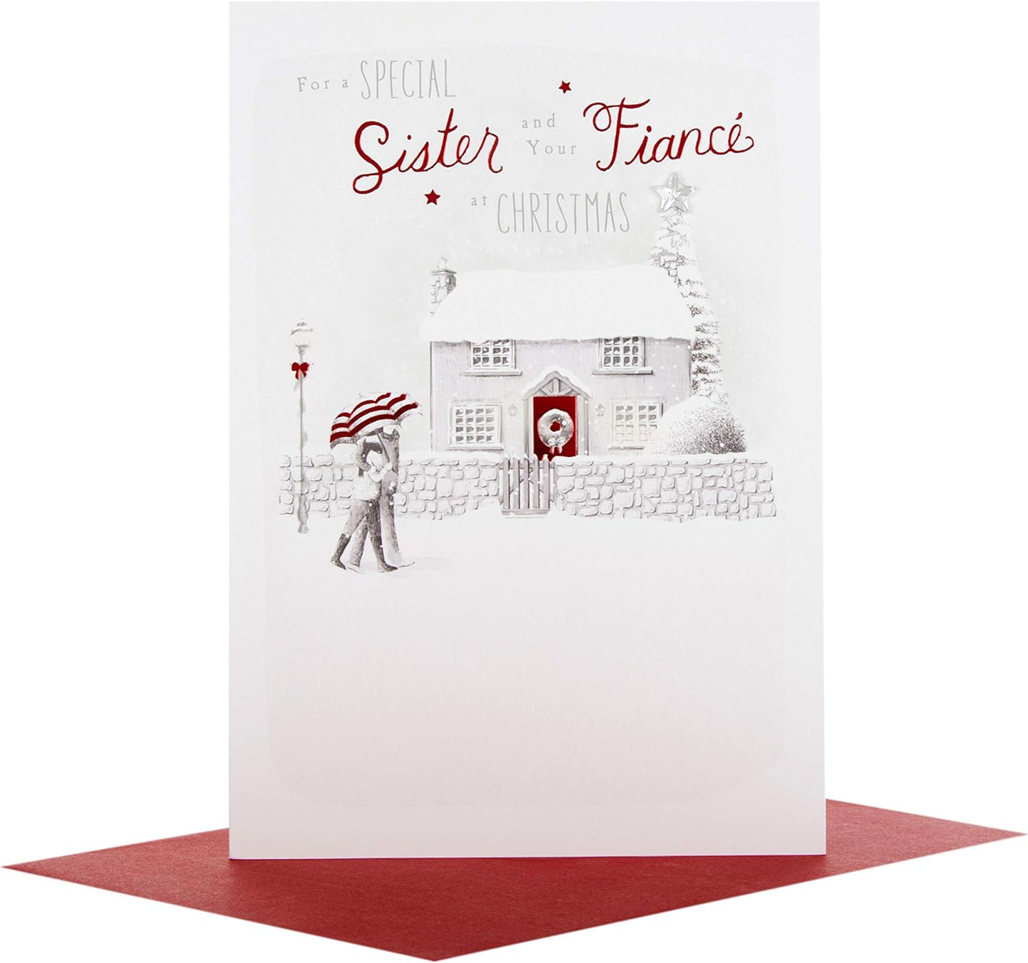 Sister and Fiancé Christmas Card "Happiness"