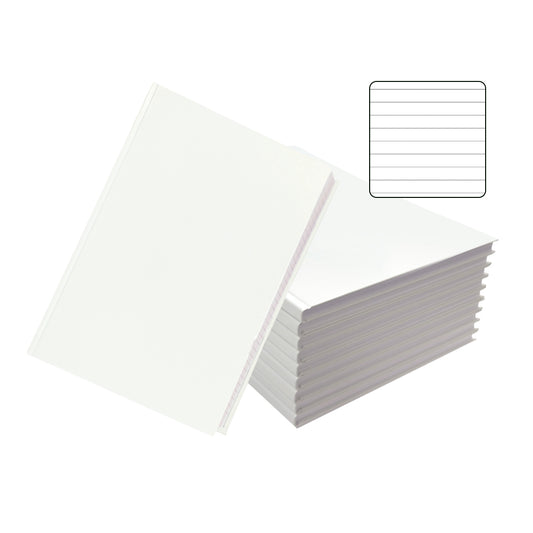 Pack of 10 A4 160 Pages 8mm Ruled White Casebound Notebooks