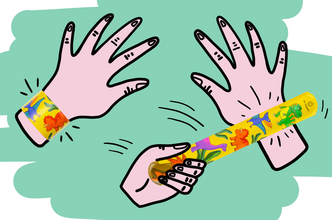 Pack of 6 Dinosaur Snap Bracelets
