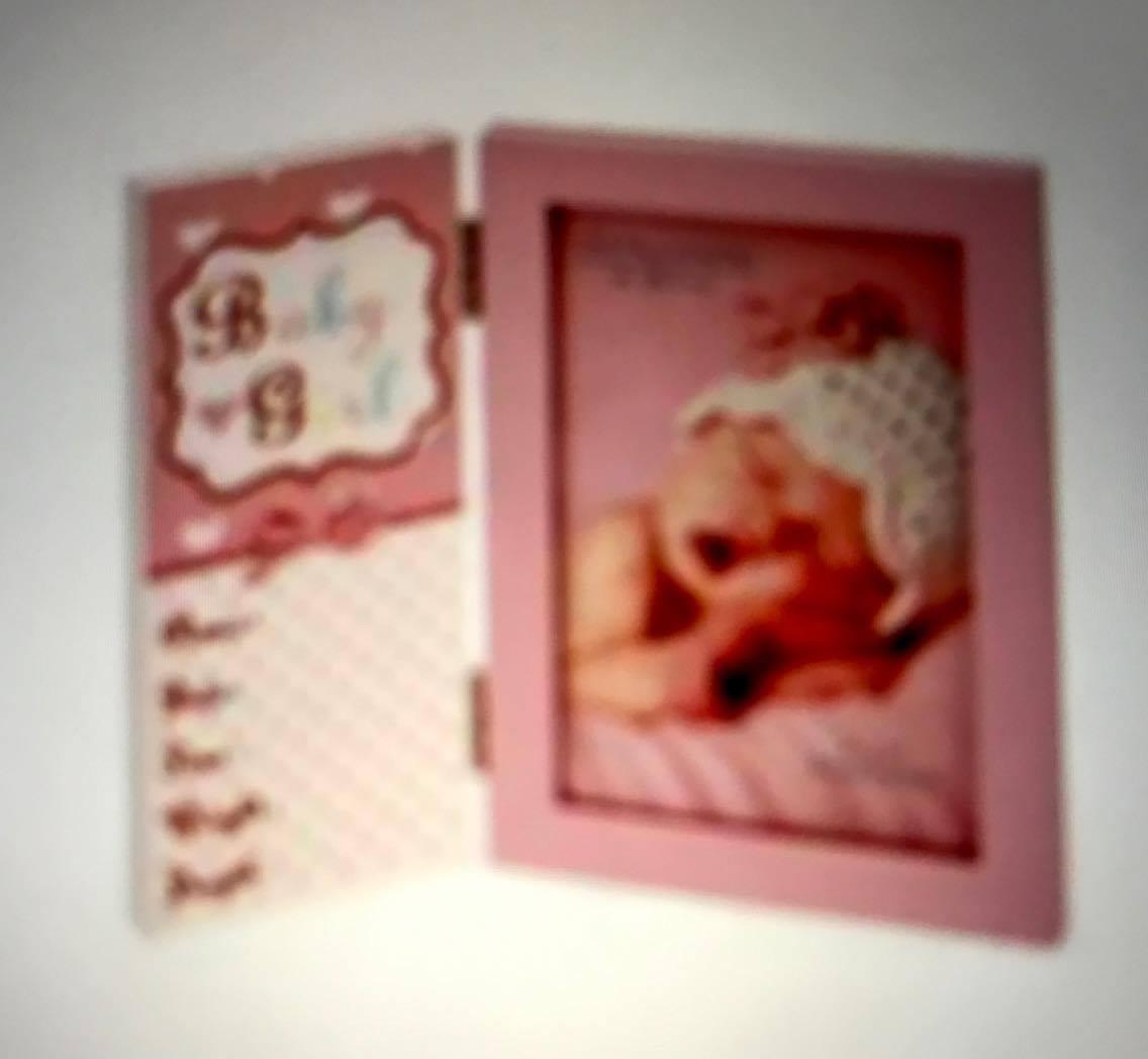 Heart & Star Hinged Photo Frame 4" x 6" with plaque - Baby Girl