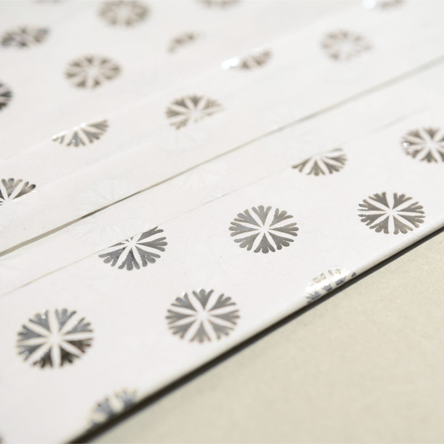 12 x Pack of 10 Flowers Polka Luxury Silver Metallic Plastic-Free 18gsm Tissue Paper Sheets 50x70cm - Patterned Tissue Paper for Xmas, New Year, Party, Wedding, Birthday Packing Present Gift Box DIY Art Crafts