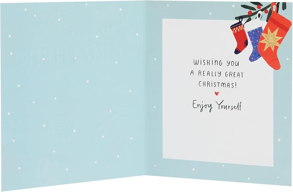 Stockings Design Brother Christmas Card