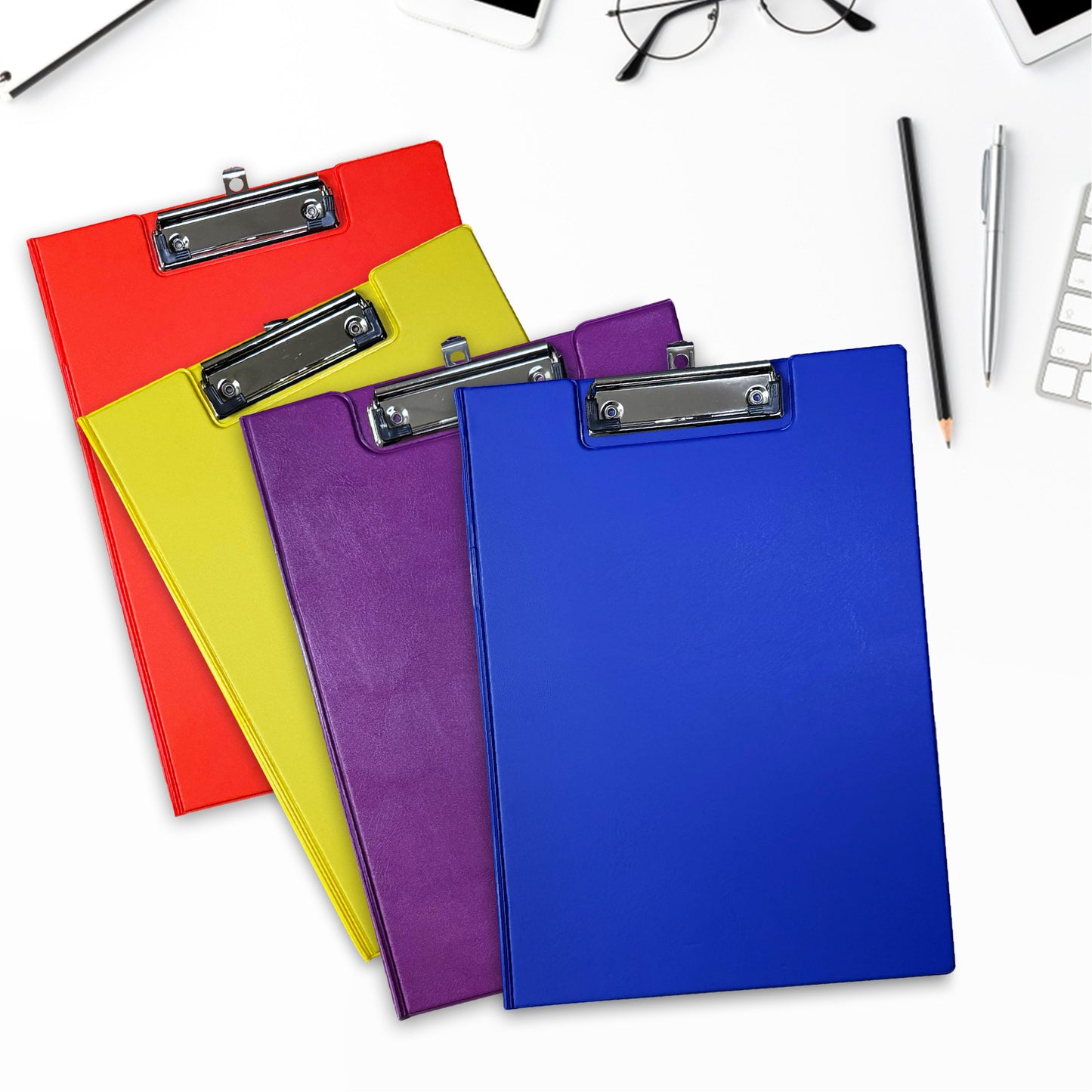 Pack of 6 A4 Light Blue Foldover Clipboards