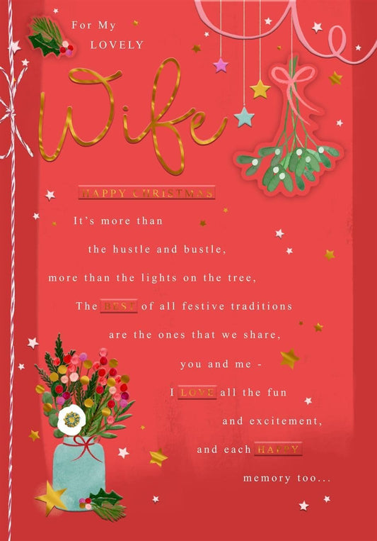 Festive Design Lovely Wife Christmas Card
