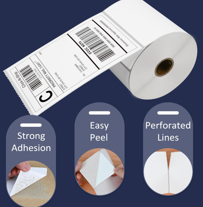 2 x Roll of 500 White Self Adhesive Thermal Printer Labels 4" x 6" (10.16 x 15.24cm)