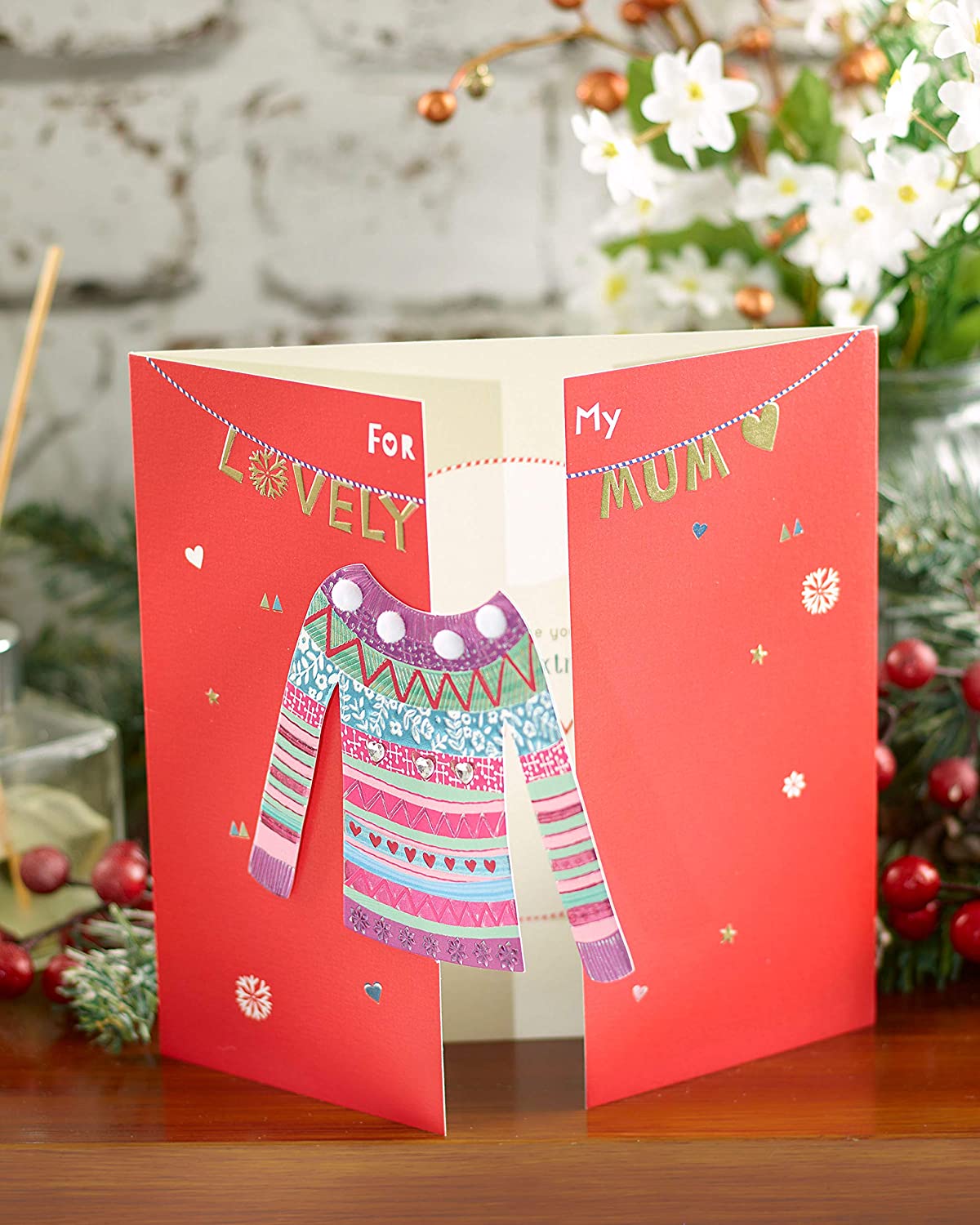 Mum Christmas Card Fun Christmas Jumper Design 