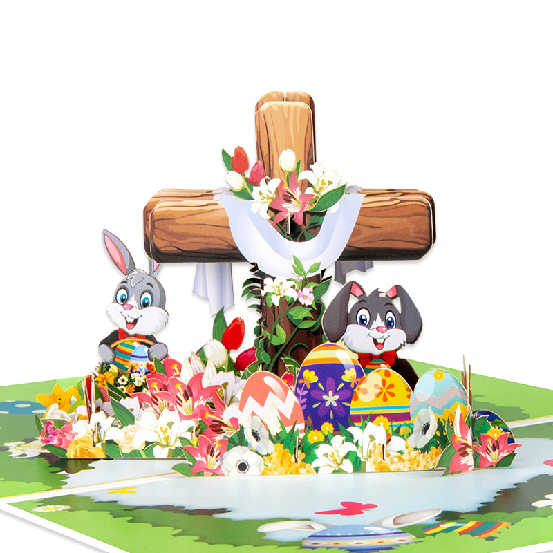 Cross Spring Scene Easter Blessings 3D Pop Up Card
