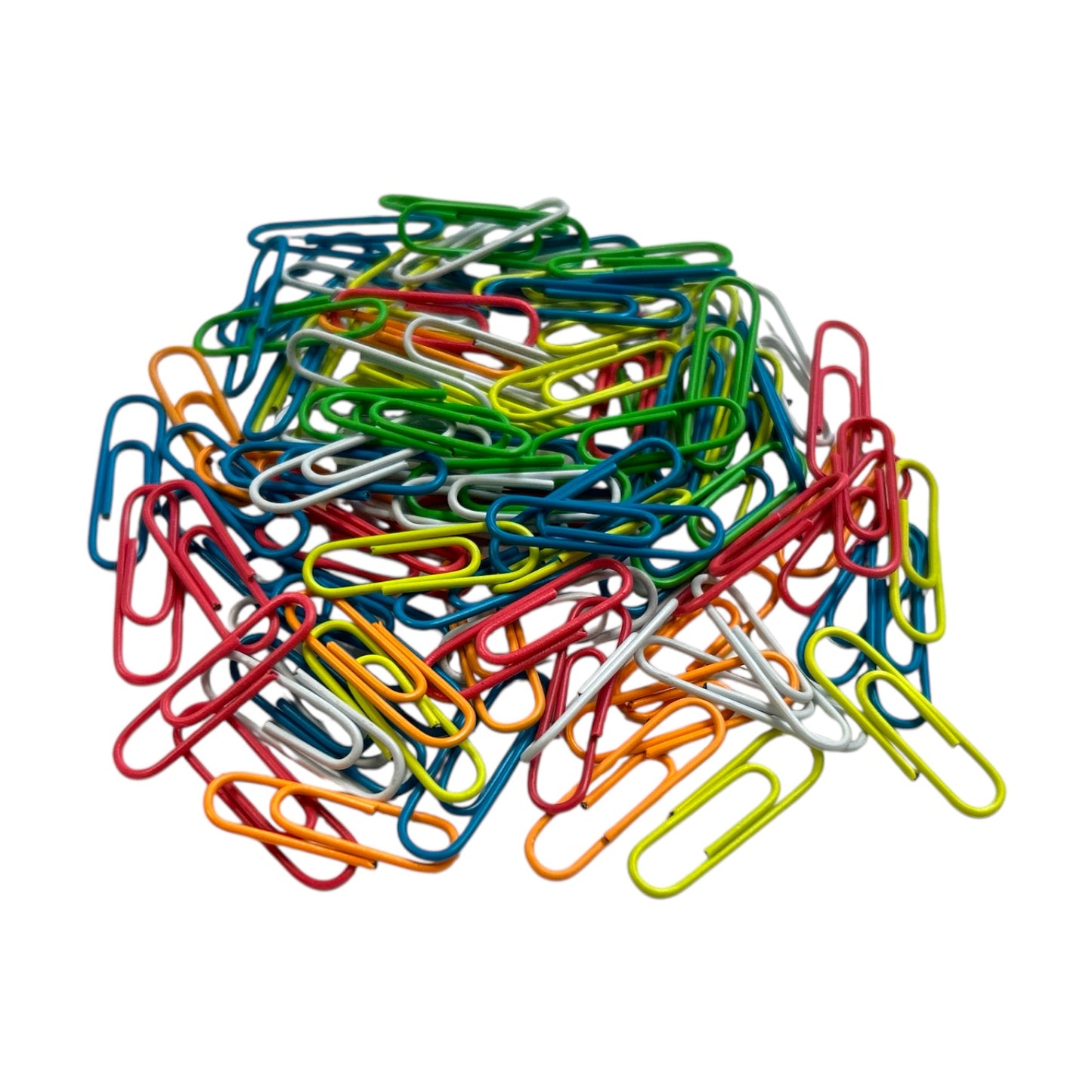 Pack of 100 Assorted Coloured 28mm Paper Clips in Hang Pack