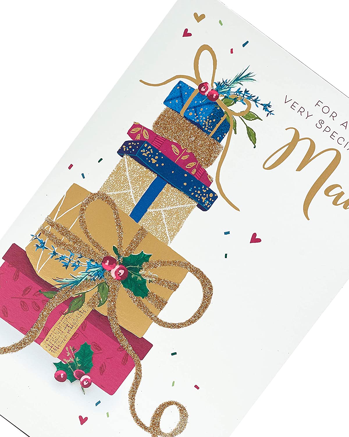 Mam Christmas Card Luxe Present Stack 