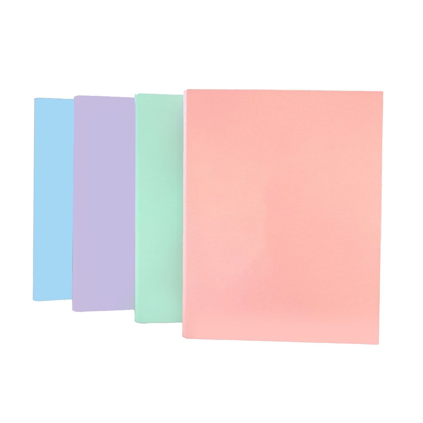 Pack of 8 A4 Assorted Pastel Coloured Paper Over Board Ring Binders by Janrax