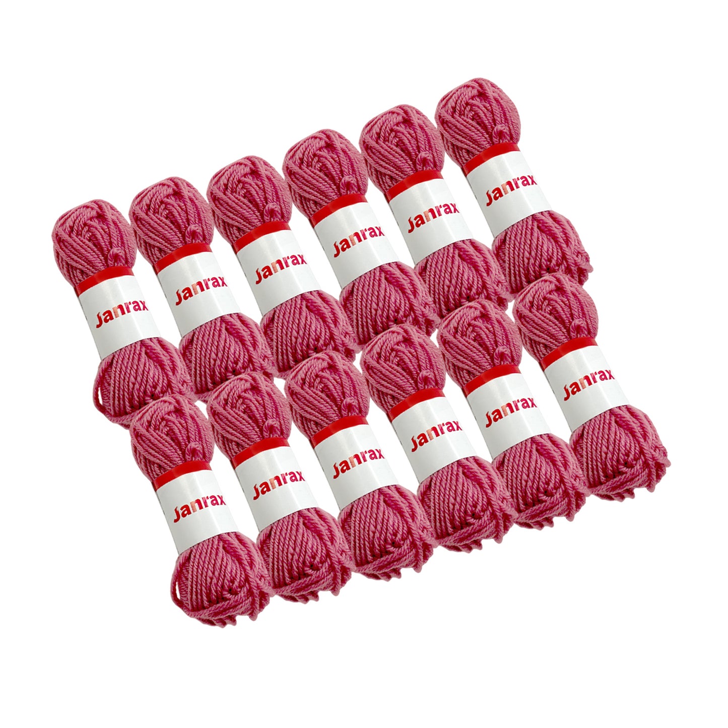 Pack of 5 Dusky Pink Acrylic Yarn Rolls – 10g each, 4 Strand 8 Ply Knitting Wool