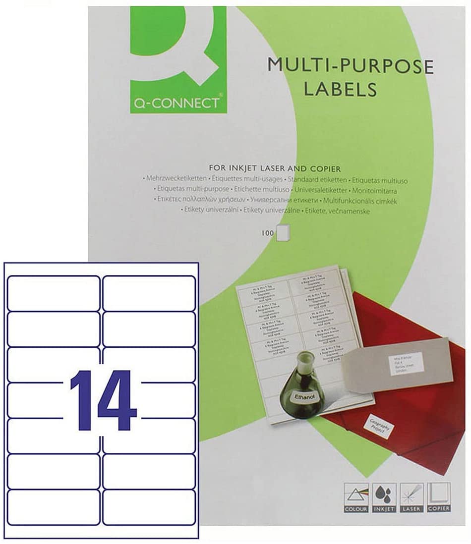 Pack of 1400 Multipurpose White Labels 99.1x38.1mm 14 Per Sheet