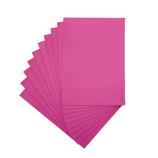 Pack of 10 A4 Hot Pink Coloured Eva Foam Sheets