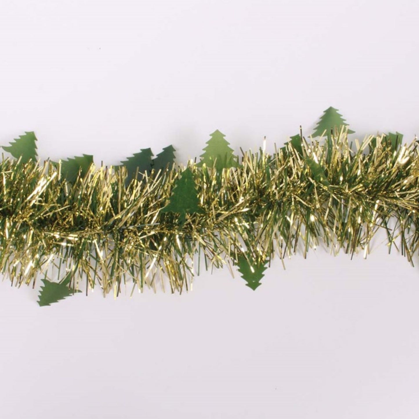 Pack of 6 2m Christmas Die Cut Xmas Tree Tinsel - Gold