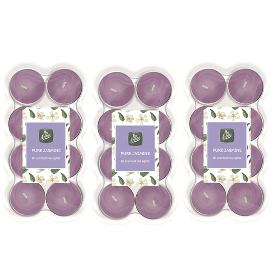 Pack of 48 Pure Jasmine Colour Tea-Lights {DC}