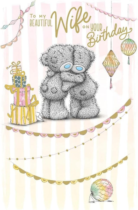 Bears Hugging Beautiful Wife Birthday Card
