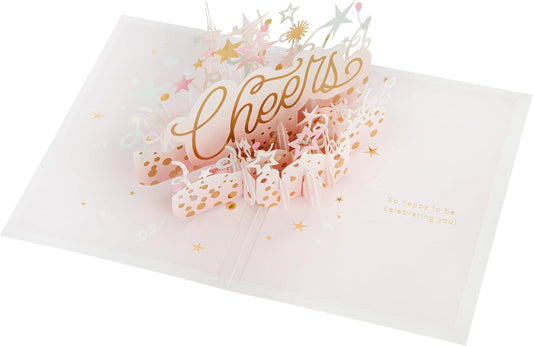 Stars & Banner Design 3D & Pop Up Cheers Birthday Card For Her