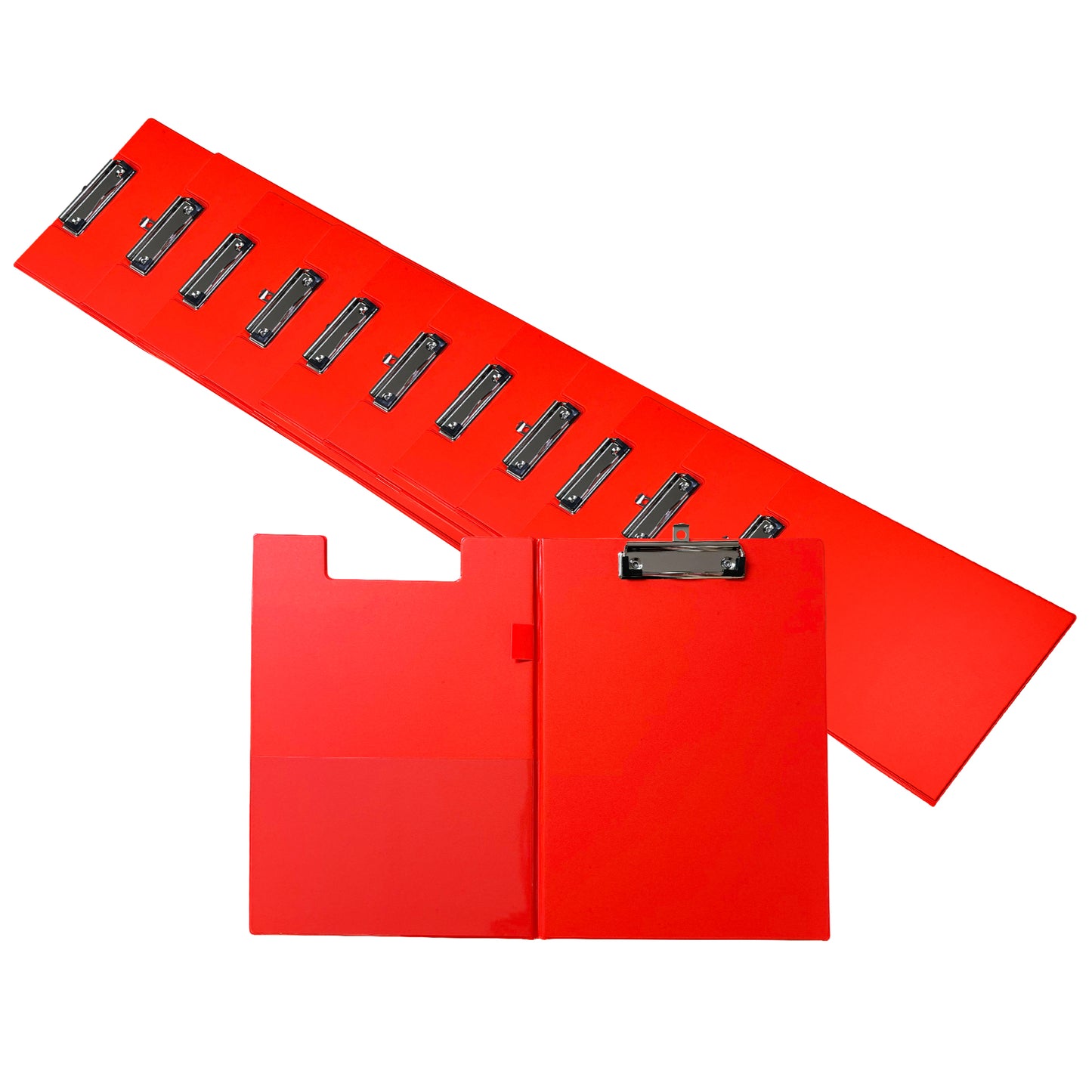 Pack of 12 A4 Neon Orange Foldover Clipboards