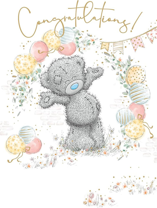 Bear With Balloons Congratulations Card