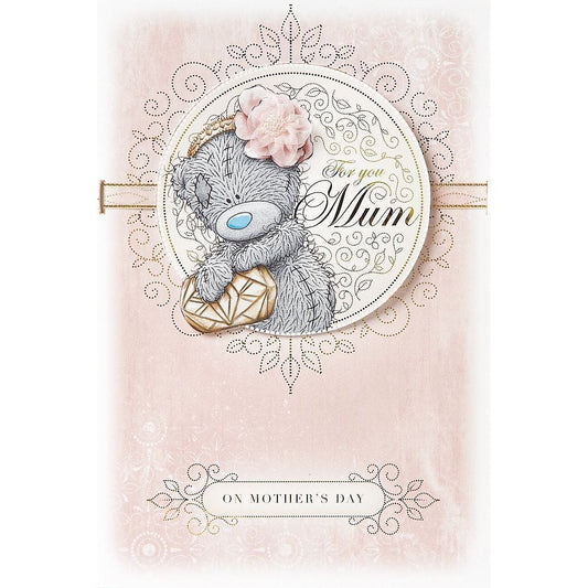 For You Mum Bear Wearing Flower Headband Design Mother's Day Card