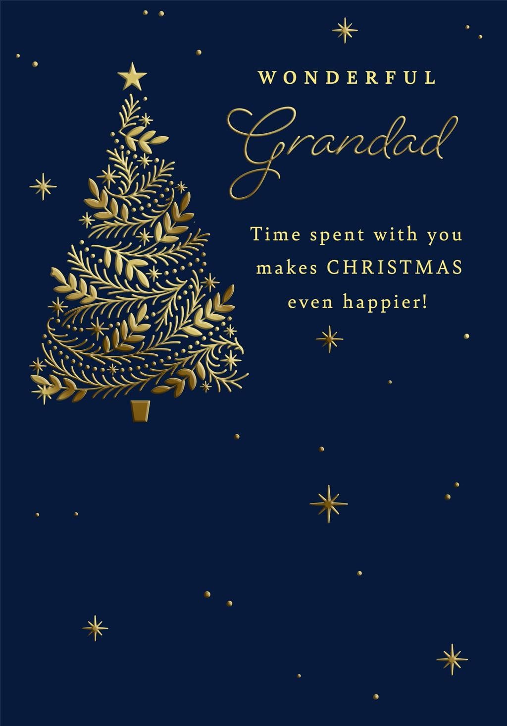 Golden Tree Design Grandad Christmas Card