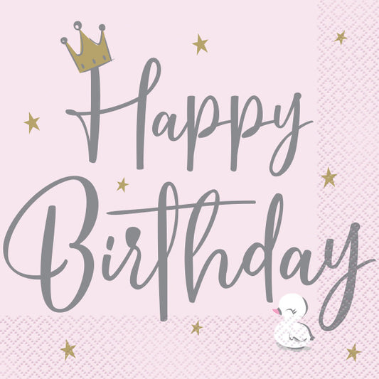 Pack of 16 Swan Birthday Luncheon Napkins
