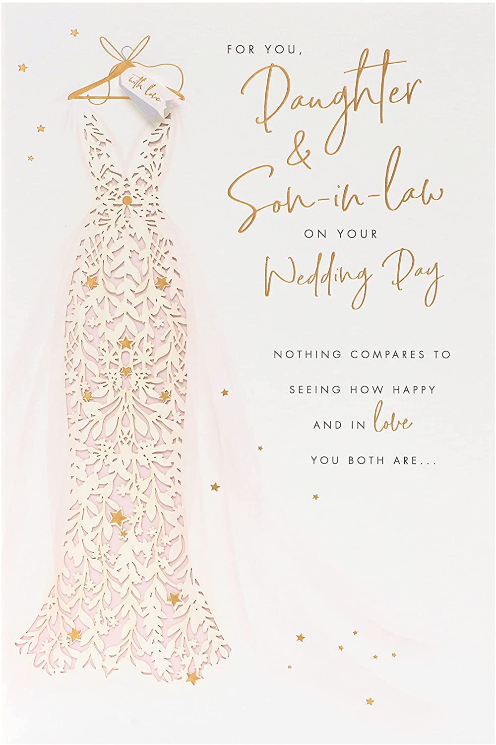 Wedding Day Congratulations Card for Daughter & Son in Law with Sentimental Message