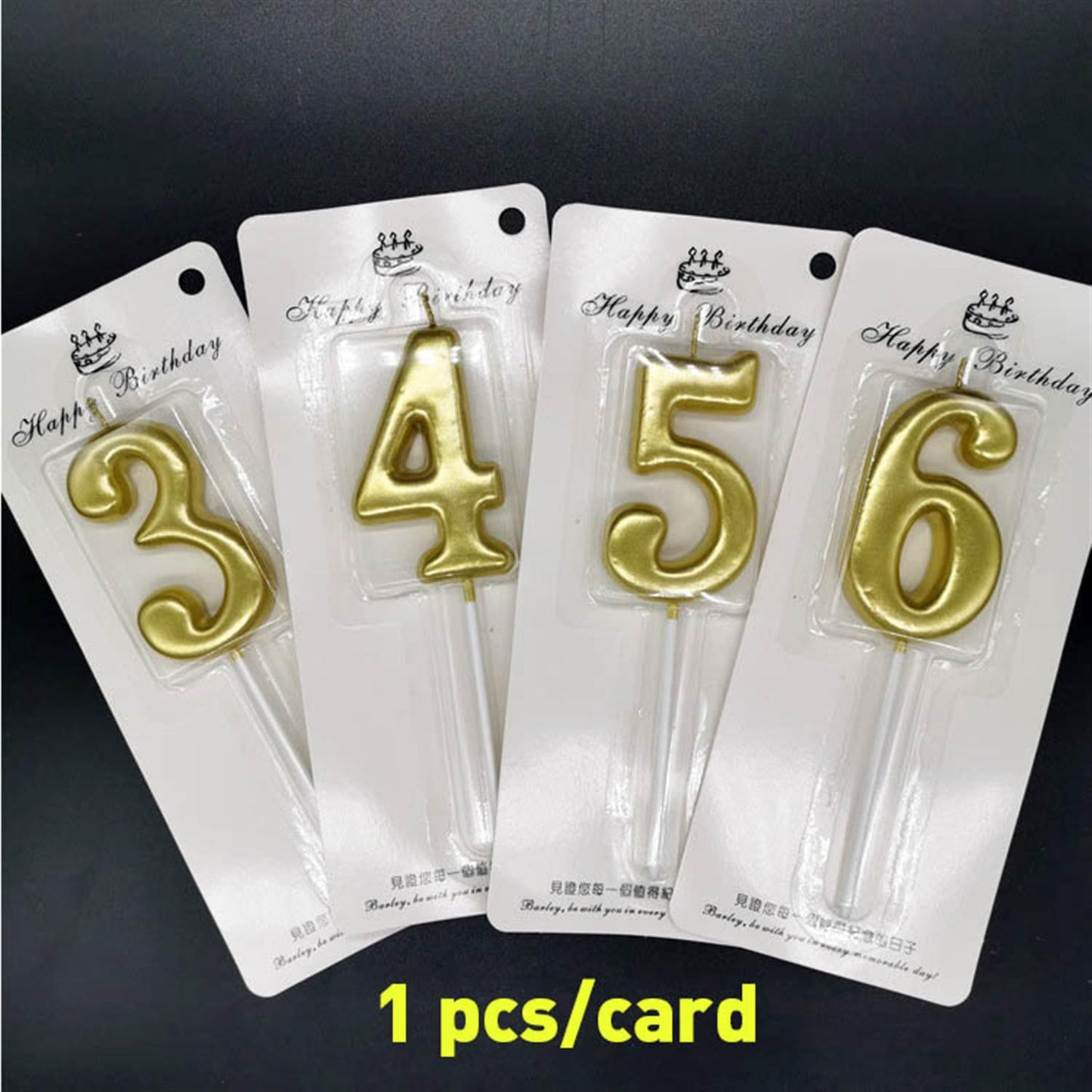3 Number Gold-Plated Candle For Birthday Party