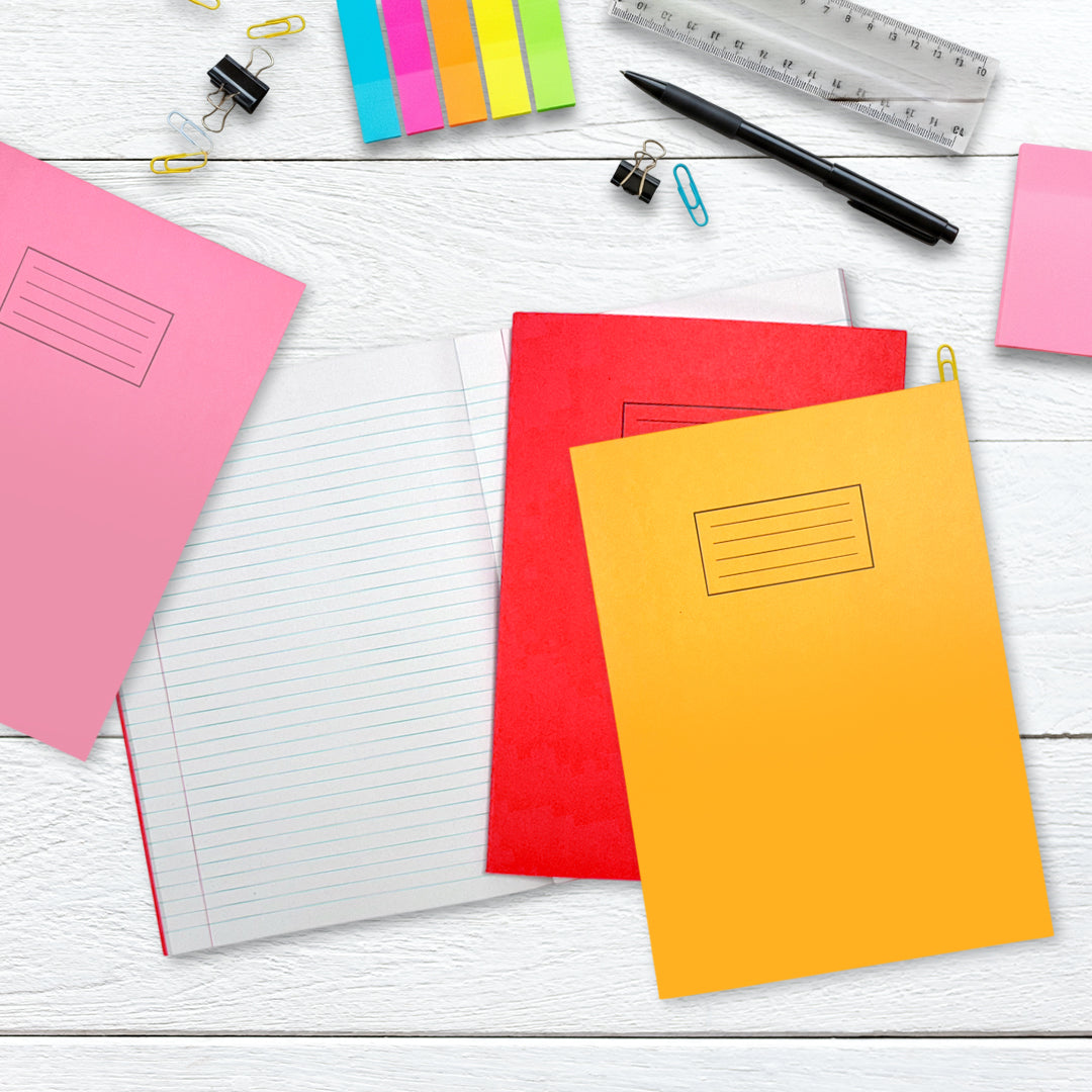 Pack of 10 Janrax A4 Assorted 80 Pages Feint and Ruled Exercise Books