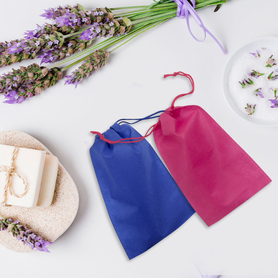 Pack of 25 White Coloured 43x34cm Non-Woven Drawstring Bags