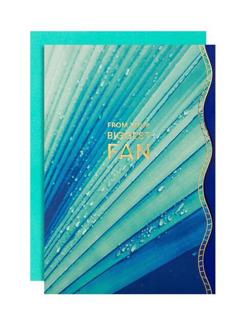 Turquoise Premium 'From Your Biggest Fan' Open Card Vivid Aura