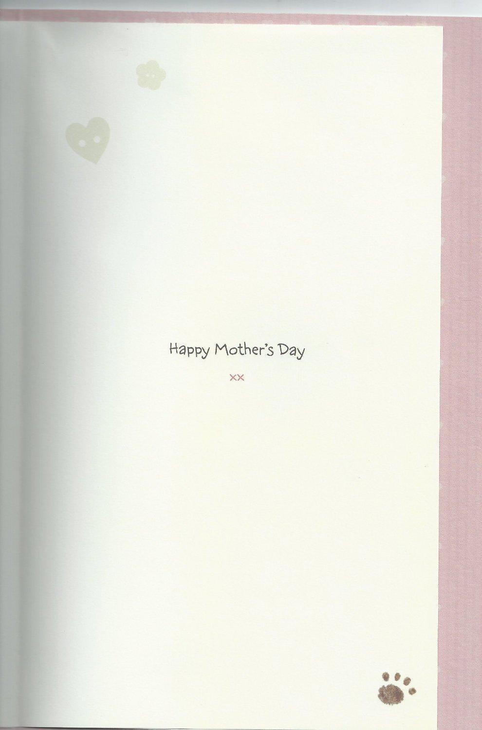 On Mother's Day Adorable Lots Of Woof With Flower Open Handmade Card