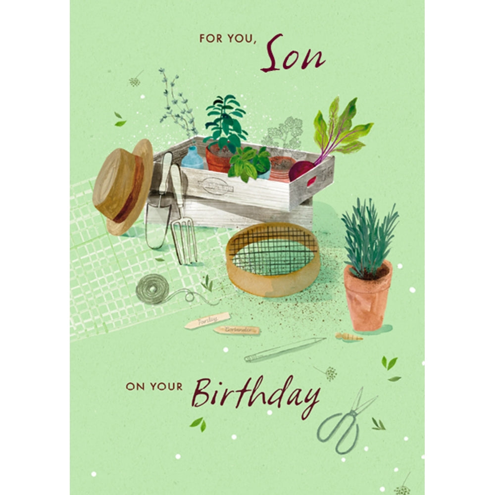 Pot Plants Garden For You Son Birthday Card