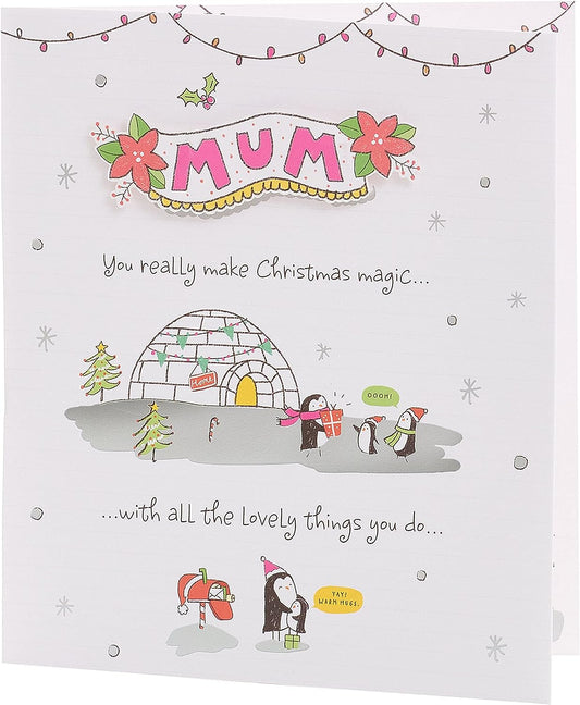 Mum Christmas Card Sketched Design 