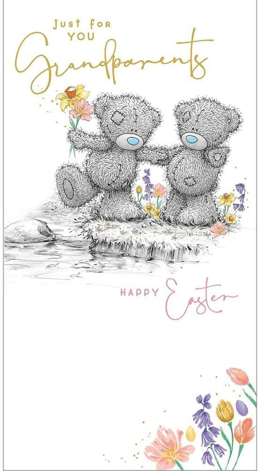 Bears Holding Hands Grandparents Easter Card