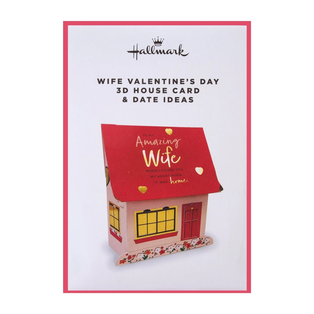 Pop Up 3D House Design Wife Valentine's Day Card
