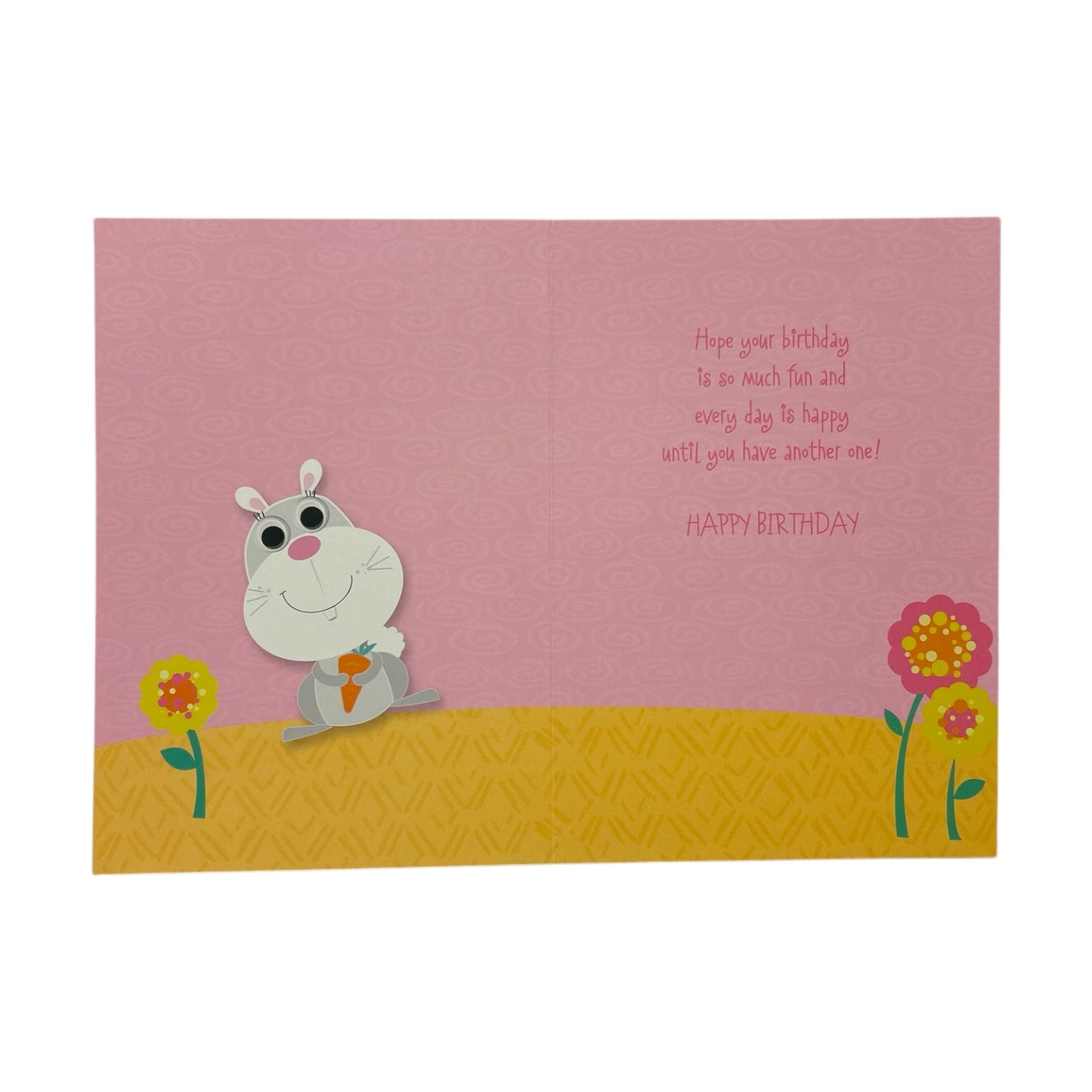 Age 02 Female Juvenile Bunny with Carrot Design Birthday Card