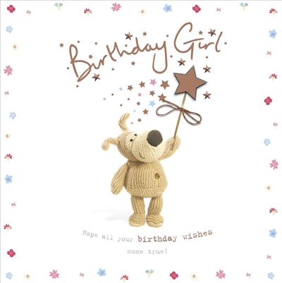 Handmade Birthday Card Boofle holding Star 