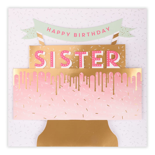 3D Pop Up Sister Cake Birthday Card