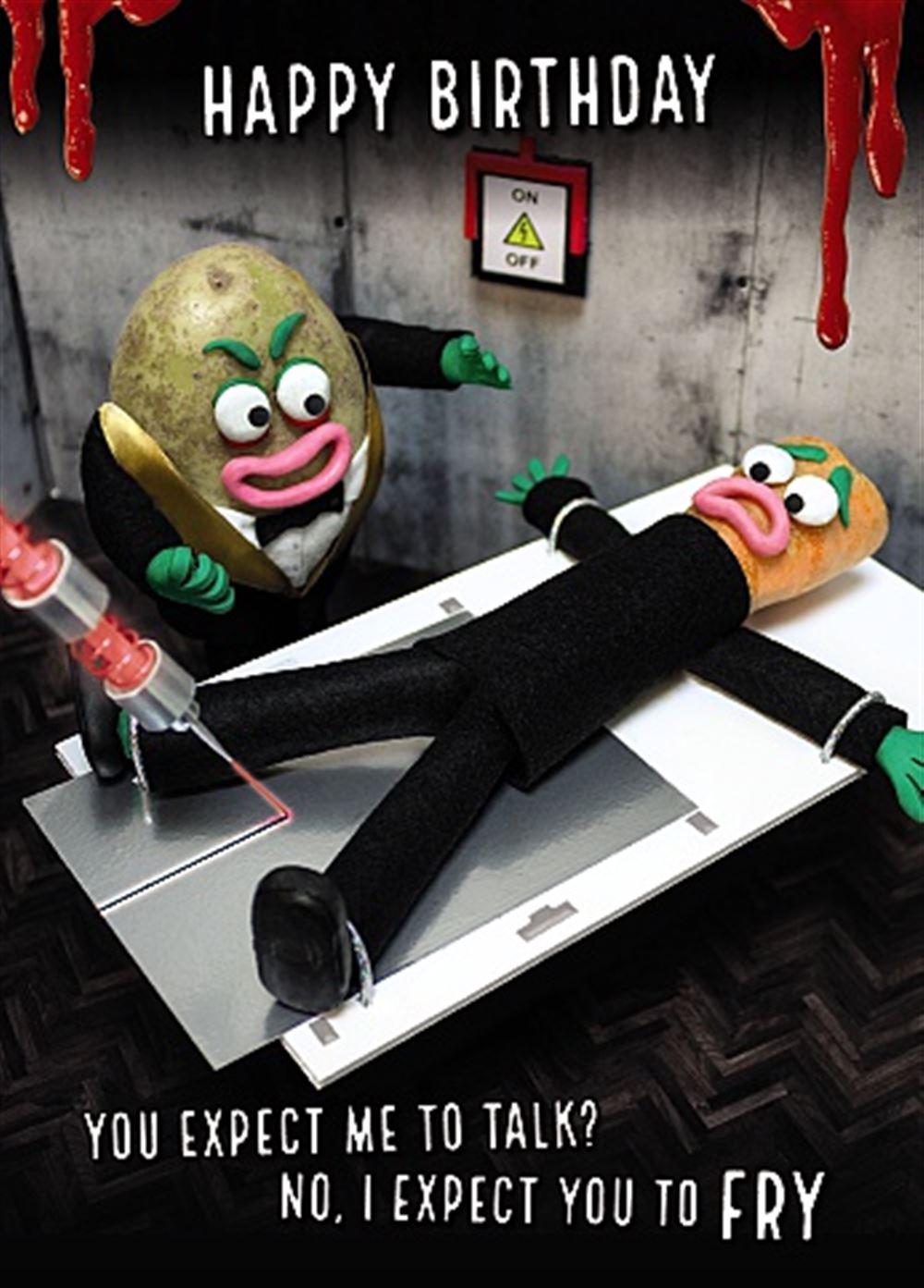 Violent Veg Expect You To Fry Open Funny Humourous Birthday Card