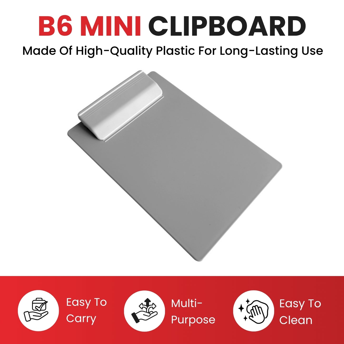 B6 Mini Grey Clipboard