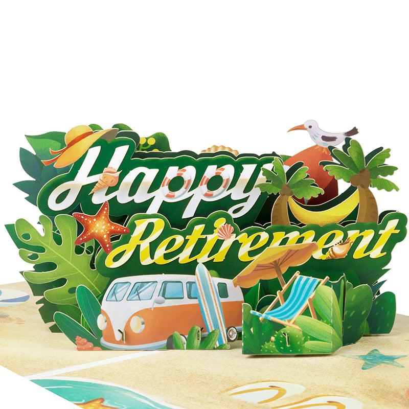 Chill & Cheers Beach Themed 3D Pop Up Retirement Card